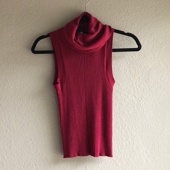 Knit maroon cowl neck top - Picture 1 of 3